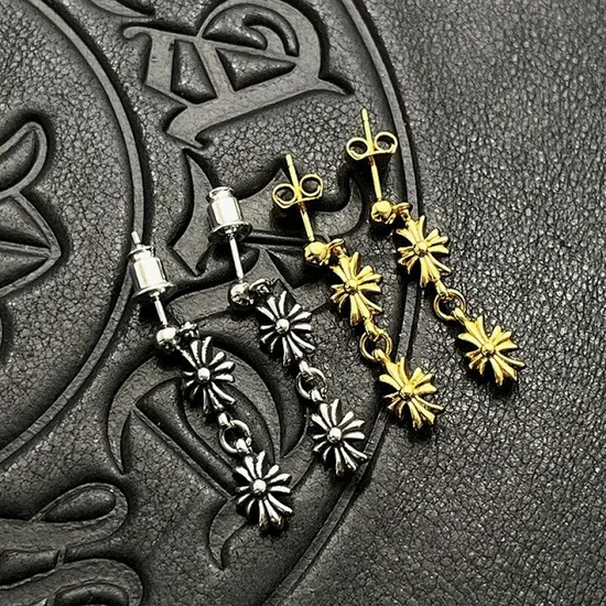 Chrome Hearts Cross Charm Dangle Earrings クロムハーツ クロス チャーム ダングル ピアス