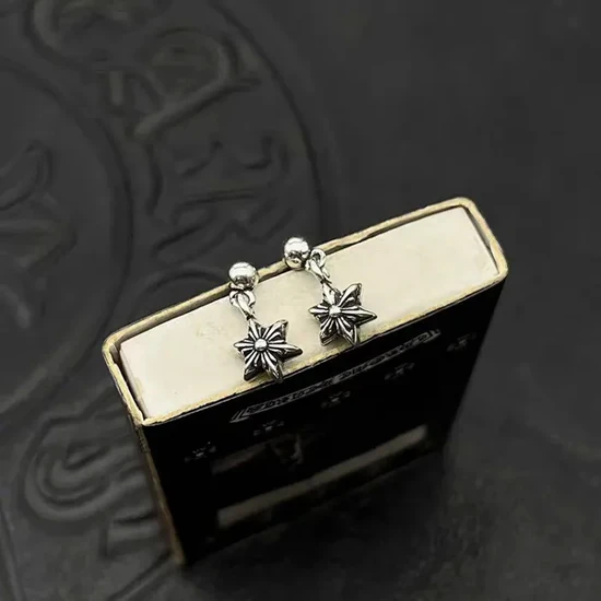 Chrome Hearts Star Drop Earrings Silver クロムハーツ スター ドロップ ピアリング シルバー