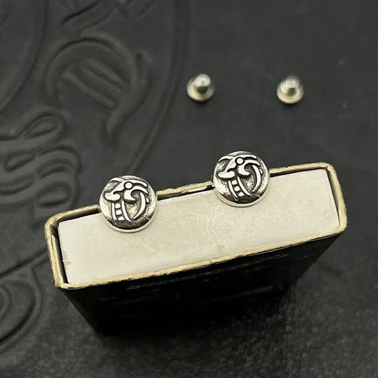 Chrome Hearts Heart Stud Earrings Silver クロムハーツ ハート スタッド ピアス シルバー