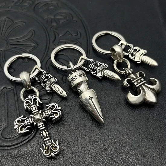 Chrome Hearts Cross Pendant Keychain Charm Silver クロムハーツ クロス ペンダント キーチェーン チャーム シルバー