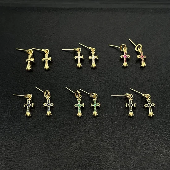 Chrome Hearts Cross Charm Earrings クロムハーツ クロス チャーム ピアス