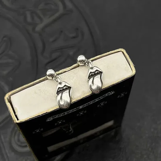 Chrome Hearts Lip Charm Earrings Silver クロムハーツ リップ チャーム ピアリング シルバー