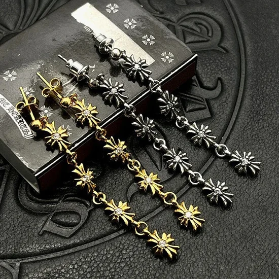 Chrome Hearts Star Chain Dangle Earrings クロムハーツ スター チェーン ダングル ピアス