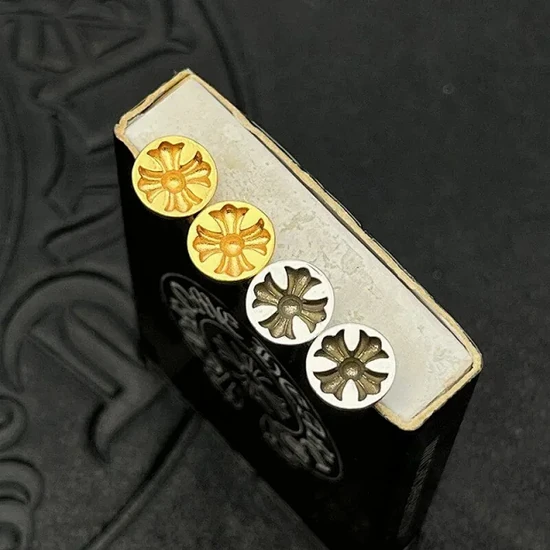 Chrome Hearts Cross Floral Stud Earrings クロムハーツ クロス フローラル スタッド ピアス