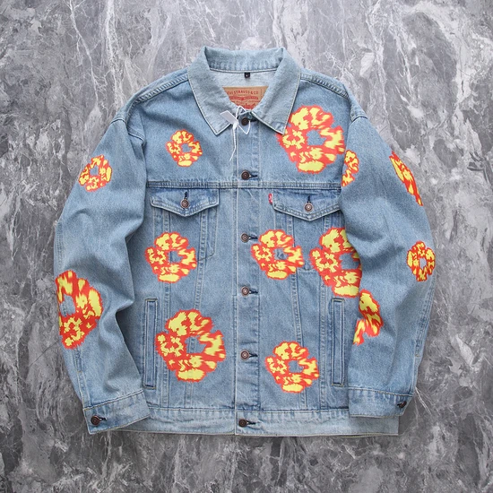 Denim Tears Flaming Flower Graphic Denim Jacket デニム ティアーズ フレーミング フラワー グラフィック デニム ジャケット