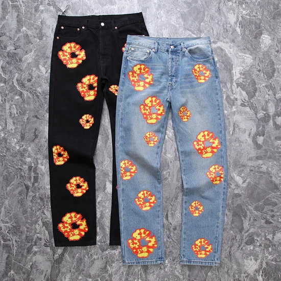 Denim Tears Flaming Flower Graphic Jeans デニム ティアーズ フレーミング フラワー グラフィック ジーンズ