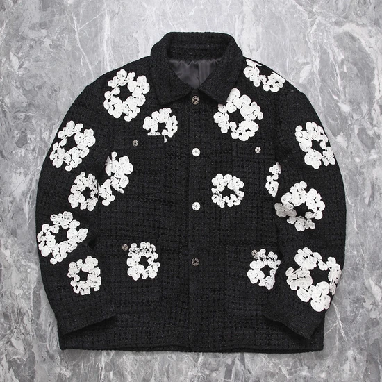 Denim Tears Floral Embroidery Cardigan Black デニム ティアーズ フローラル エンブロイダリー カーディガン ブラック