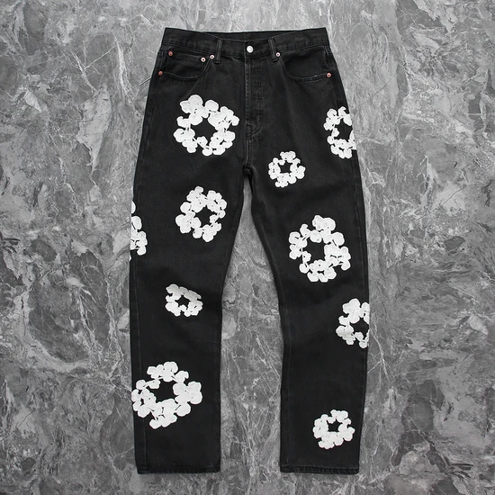 Denim Tears x Levi's Floral Crochet Patch Jeans Black デニム ティアーズ × リーバイス フローラル クロシェ パッチ ジーンズ ブラック