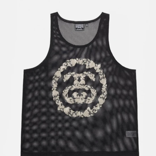 Denim Tears x Stussy Mesh Tank Top Black ステューシー デニム ティアーズ メッシュ タンク トップ ブラック