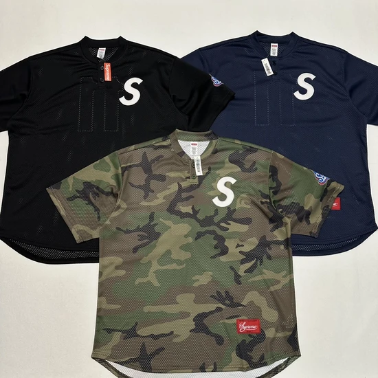 Supreme S Logo Baseball Henley Shirt シュプリーム Sロゴ ベースボール ヘンリーネック メッシュ Tシャツ