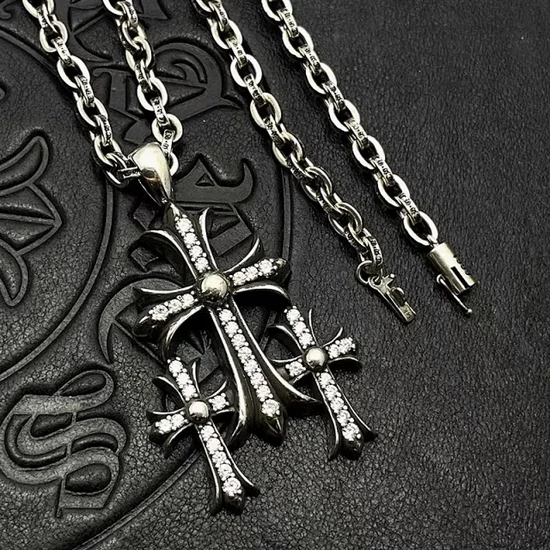 Chrome Hearts Triple Cross Necklace クロムハーツ トリプルクロス ネックレス