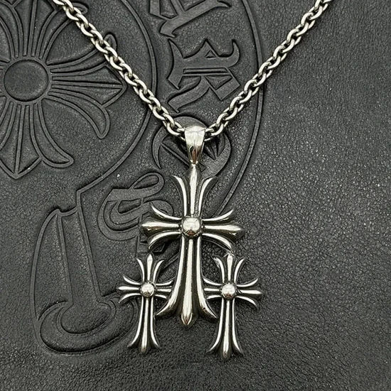 Chrome Hearts Triple Cross Necklace クロムハーツ トリプルクロス ネックレス