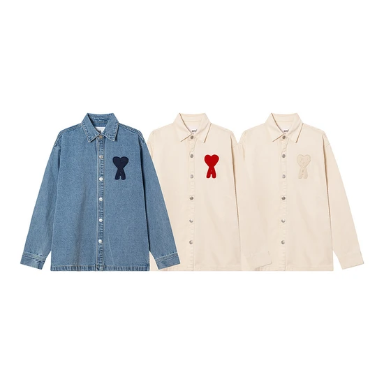 AMI Paris Ami de Coeur L/S Denim Shirt アミ パリス アミ ドゥ クール デニム シャツ ブラウス