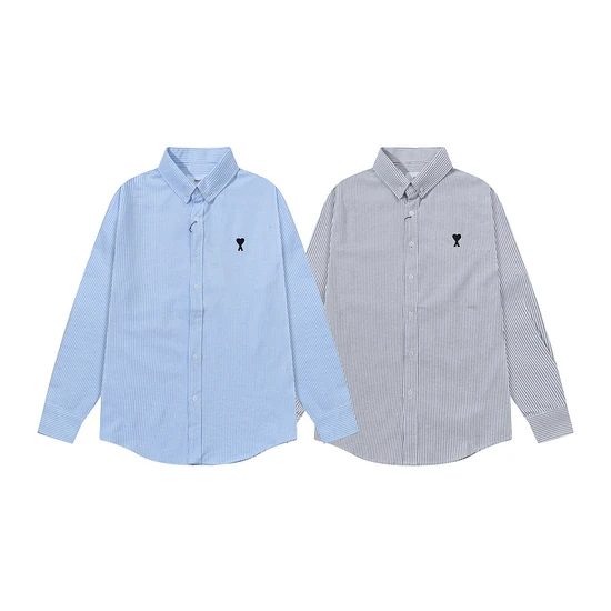 AMI Paris Ami de Coeur Stripe L/S Shirt アミ パリス アミ ドゥ クール ストライプ シャツ ブラウス
