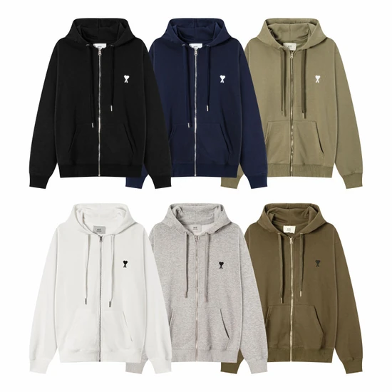 AMI Paris Ami de Coeur Zip-Up Hoodie アミ パリス アミ ドゥ クール ジップアップ パーカー