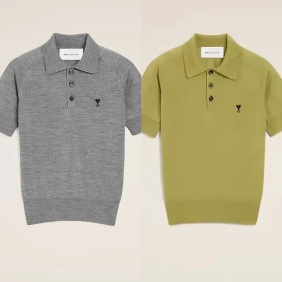 AMI Paris Ami de Coeur Ladies Polo Shirt アミ パリス アミ ドゥ クール レディース ポロシャツ