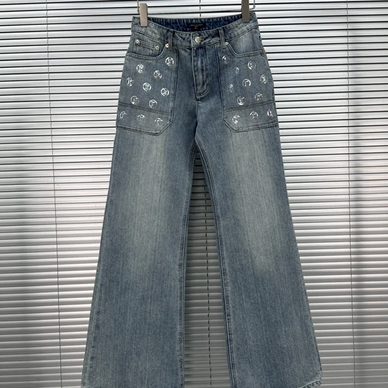 Louis Vuitton Signature Sequin-Accent Flare Jeans ルイヴィトン シグネチャー スパンコール アクセント フレアジーンズ
