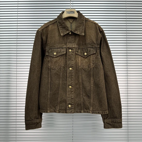 Louis Vuitton Coffee Indigo Denim Long-Sleeve Shirt ルイヴィトン コーヒー インディゴ デニム ロングスリーブシャツ