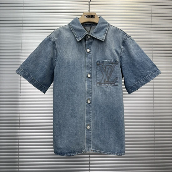 Louis Vuitton Stone-washed short-sleeve denim shirt ルイヴィトン ストーンウォッシュ ショートスリーブデニムシャツ
