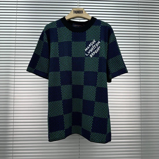 Louis Vuitton Jacquard Damier Short-Sleeve Cotton Crewneck ルイヴィトン  ジャカードダミエ ショートスリーブ コットン クルーネック