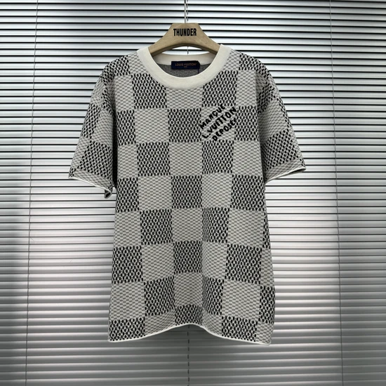 Louis Vuitton Jacquard Damier Short-Sleeve Cotton Crewneck ルイヴィトン  ジャカードダミエ ショートスリーブ コットン クルーネック