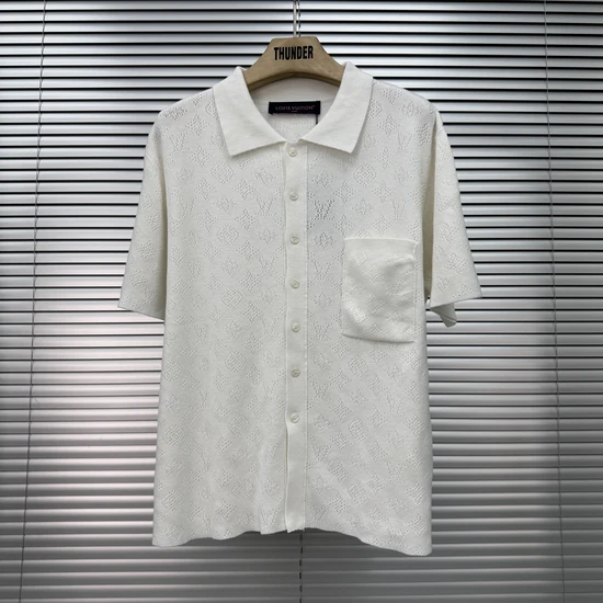Louis Vuitton Monogram Pointelle Cotton Shirt ルイヴィトン モノグラム ポインテール コットンシャツ
