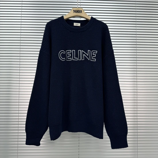 CELINE Oversized Sweater / Ribbed Wool セリーヌ オーバーサイズ セーター / リブ編みウール