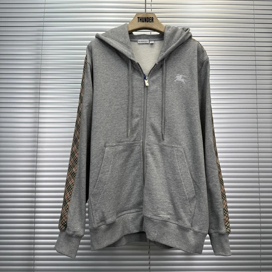Burberry Check-Trim Cotton Zip-Up Hoodie バーバリー チェックトリム コットン ジップフーディー