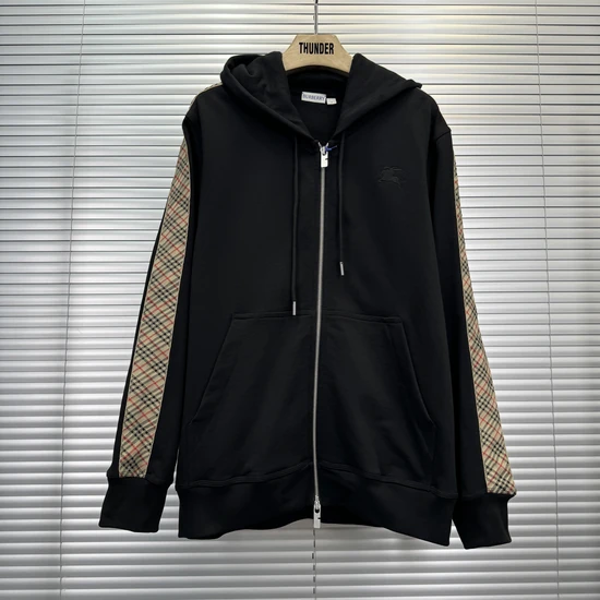 Burberry Check-Trim Cotton Zip-Up Hoodie バーバリー チェックトリム コットン ジップフーディー