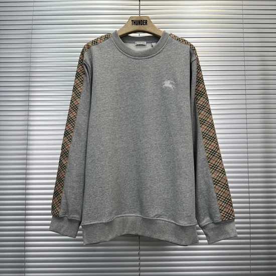 Burberry Check-Trim Cotton Sweatshirt バーバリー チェックトリム コットン スウェットシャツ