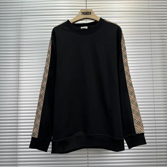 Burberry Check-Trim Cotton Sweatshirt バーバリー チェックトリム コットン スウェットシャツ