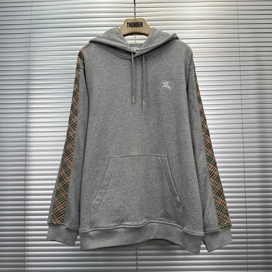 Burberry Check-Trim Cotton Hoodie バーバリー チェックトリム コットン フーディー