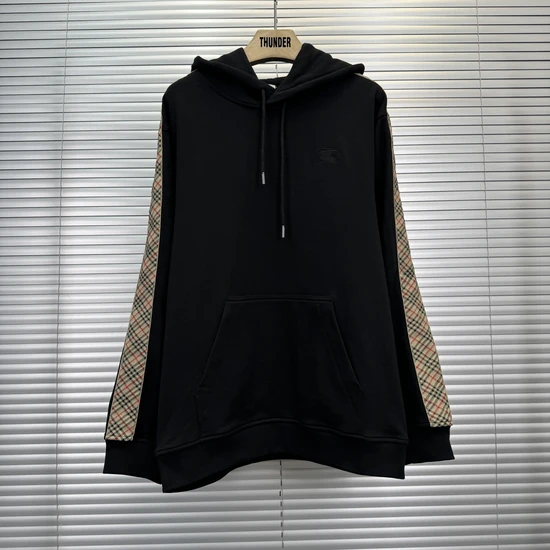 Burberry Check-Trim Cotton Hoodie バーバリー チェックトリム コットン フーディー