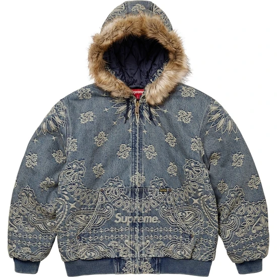 Supreme Bandana Jacquard Denim Hooded Work Jacket シュプリーム バンダナ ジャカード デニム フーデッド ワーク ジャケット