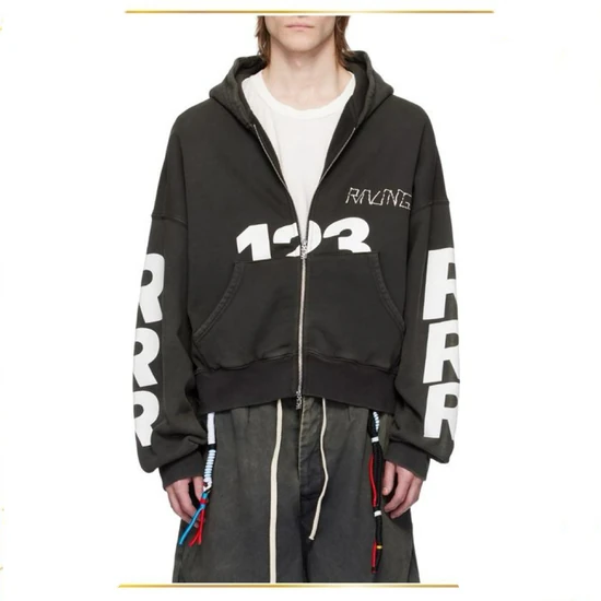 RRR123 Zip Hoodie Black リヴィントン ロイ レビス RRR123 ジップパーカー ブラック