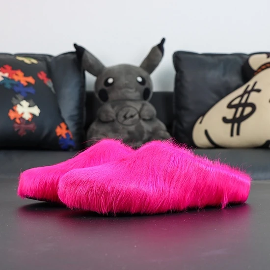 MARNI Fussbet Sabot Calf-Hair Slippers Pink マルニ ファスベット サボ カーフヘア スリッパ ピンク