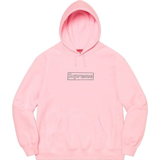 Supreme 21ss Kaws Chalk Logo Hooded Sweatshirt Pink シュプリーム ...